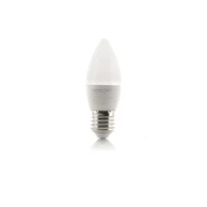 Bombillo LED tipo vela E27 con luz cálida y diseño decorativo elegante.