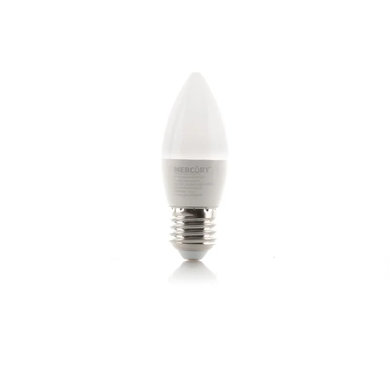Bombillo LED tipo vela E27 con luz cálida y diseño decorativo elegante.