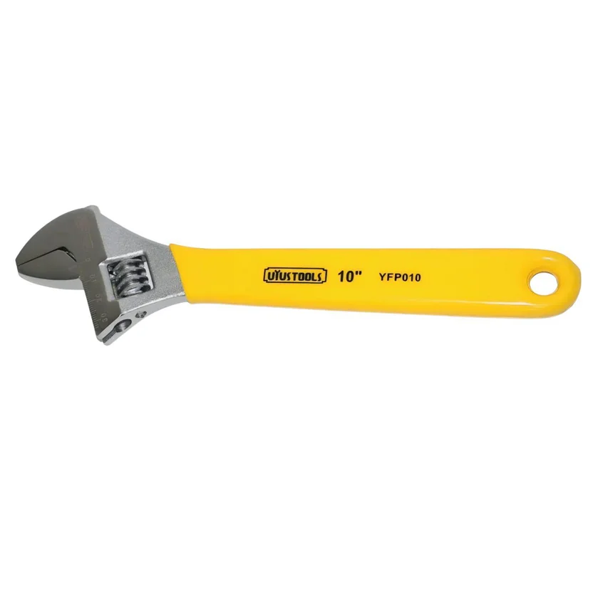 Llave expansiva profesional de 10 pulgadas con mango encauchetado.