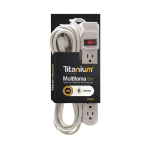Multitoma Mercury ECA36 de 6 salidas con cable de 5 metros y protección contra sobrecargas.