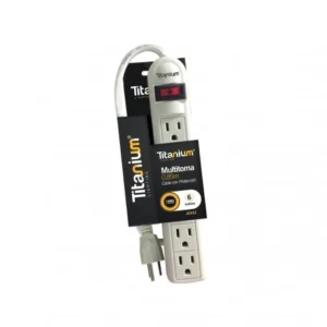 Multitoma Titanium ECA52 de 6 salidas con protección y cable de 0.85 metros.