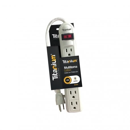 Multitoma Titanium ECA52 de 6 salidas con protección y cable de 0.85 metros.
