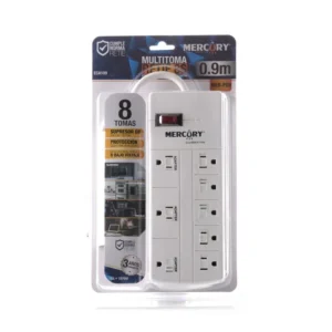 Multitoma 8 Salidas 0.9 Metros Mercury ECA109 con interruptor y polo a tierra
