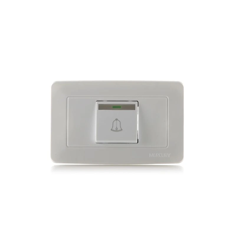 Pulsador Sencillo de Timbre Blanco Mercury ETI13 con diseño moderno y fácil instalación.