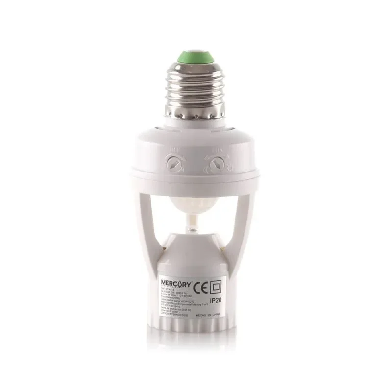 Sensor Roseta E27 Mercury ESE03 para iluminación automática y ahorro energético.