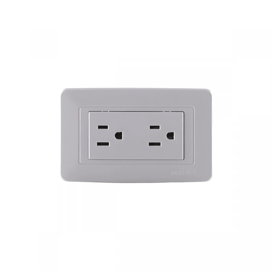 Toma doble sencillo 15 amperios 125/250v Mercury ETI11